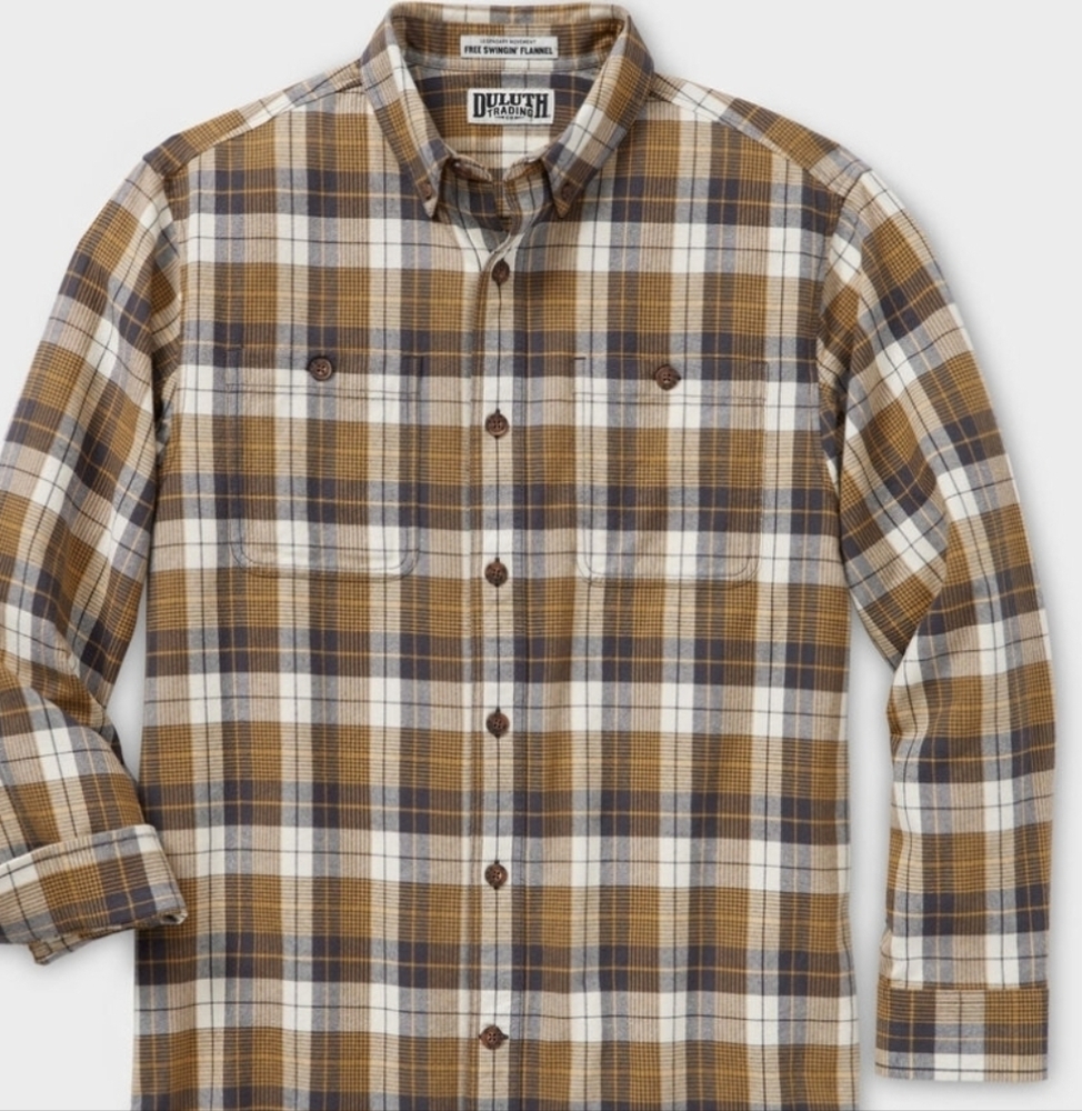 Duluth Trading Men's Free Swingin' Flannel Relaxed Fit Shirt